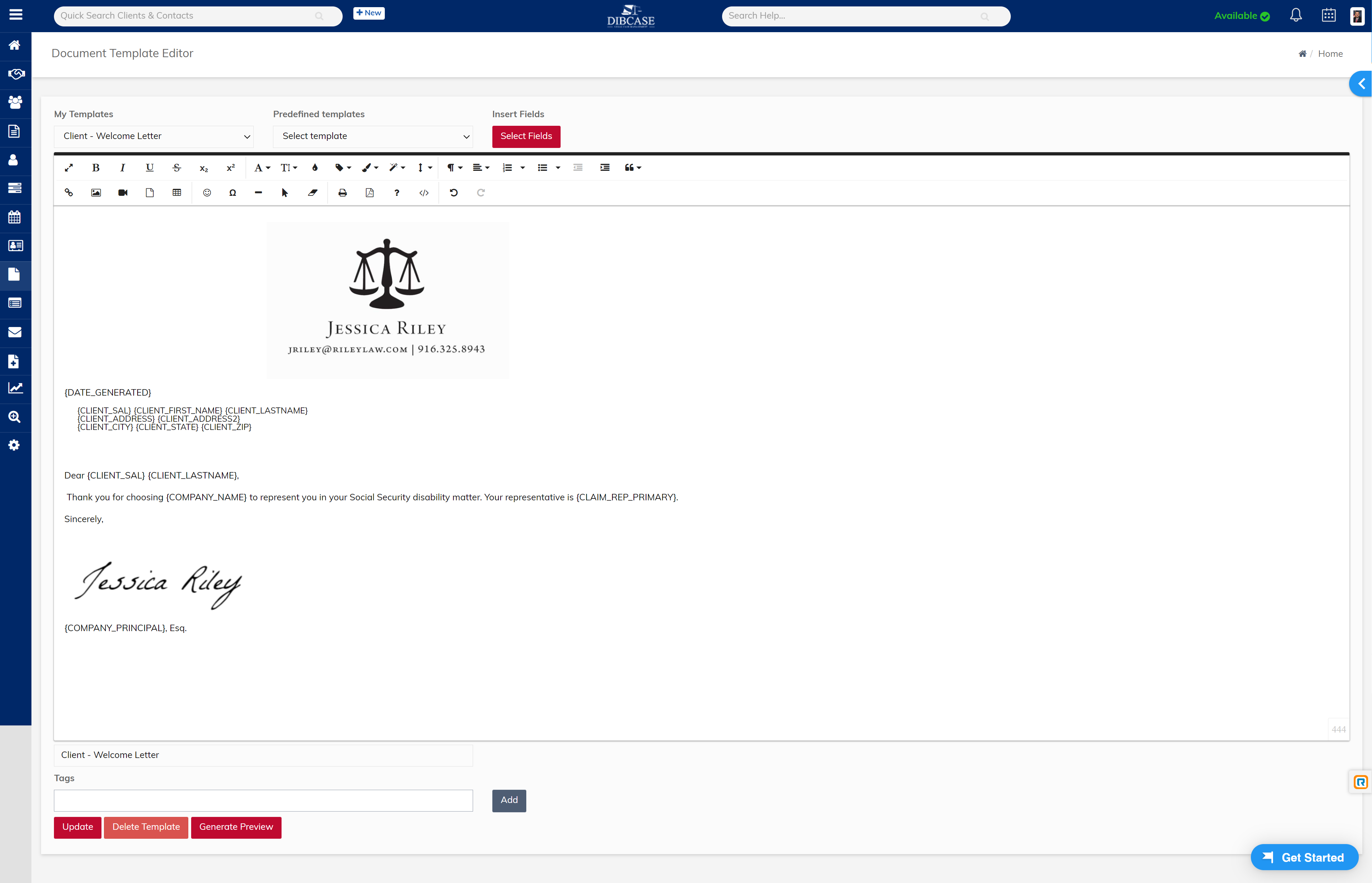 Template Editor